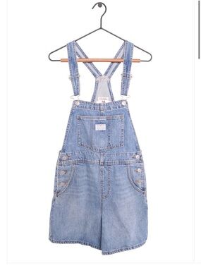 Levi's Light Blue Denim Short Overalls